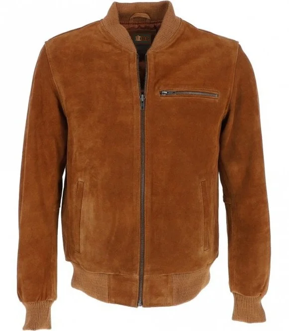 Luis Men’s Brown Suede Bomber Jacket