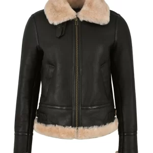 Janet B3 Flying Aviator Bomber Leather Jacket