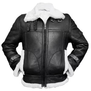 York Men’s B3 RAF Black Bomber Leather Jacket