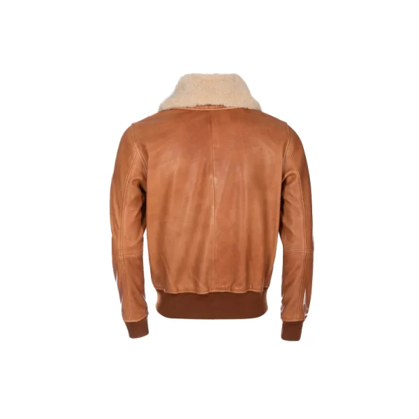 Gordon Men's Tan Bomber Leather Jacket