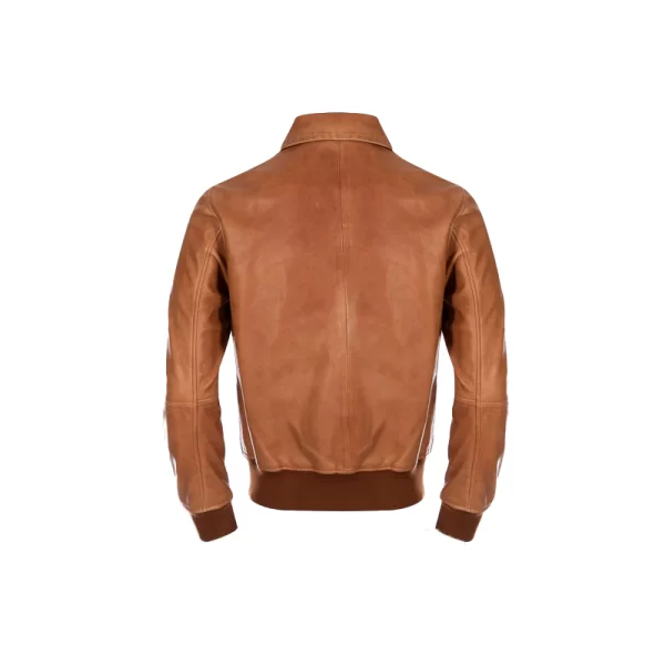 Gordon Men's Tan Bomber Leather Jacket