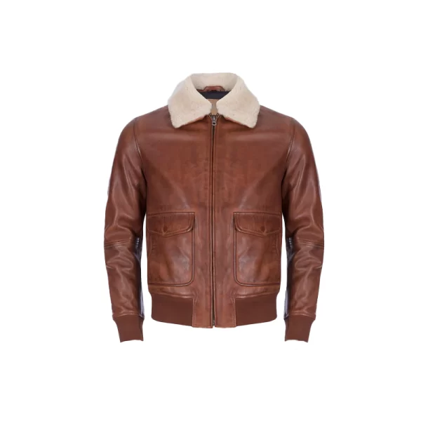 Paxton Men's Brown Bomber Leather Jacket